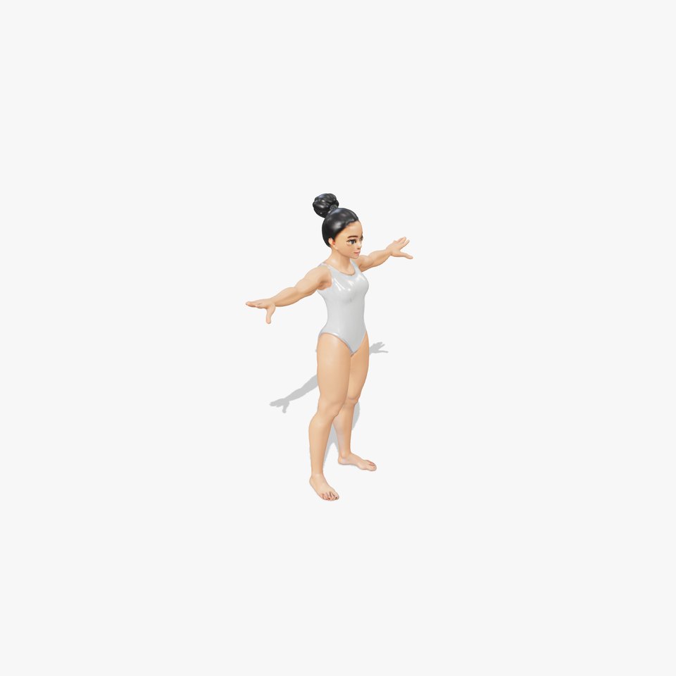 Youthful Athletic Character in Bodysuit  Rigged and Animated